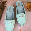 Women Sky Blue Textured Mules